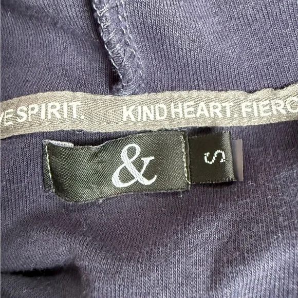 AMPERSAND AVE Navy Hoodie with Reindeer and Heart Design - Picture 7 of 7